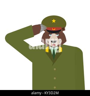 23 février. Défenseur de l'ours soldat russe. Défenseur de la Patrie 24. Défenseur de l'ours soldat russe. Maison de vacances militaire nationale en Russie. Illustration de Vecteur