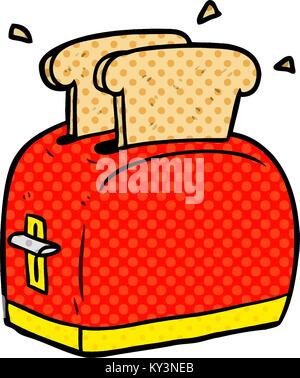 Caricature d'un grille-pain griller du pain Illustration de Vecteur