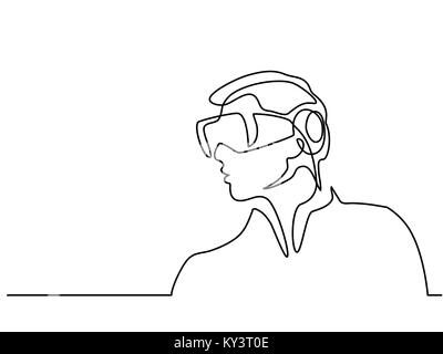 Homme portant des lunettes de réalité virtuelle Illustration de Vecteur