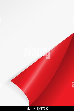 Modèle de coin plié pour remplissage gratuit de couleur rouge. Vector Illustration. Illustration de Vecteur