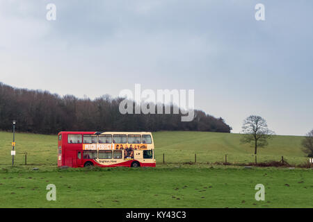 Un bus local à Stanmer Park, Brighton Banque D'Images