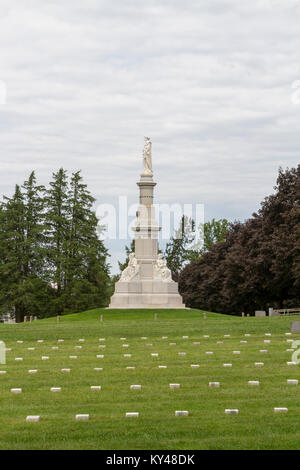 Le Monument National des soldats, Gettysburg National Cemetery (Cimetière National Des soldats), Gettysburg, Pennsylvania, United States. Banque D'Images