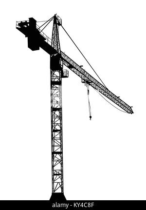 Grue de construction sur fond blanc, vector illustration Illustration de Vecteur