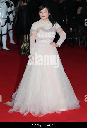 La première européenne de Star Wars : Jedi La dernière s'est tenue au Royal Albert Hall - Arrivées avec : Kelly Marie Tran Où : London, Royaume-Uni Quand : 12 Déc 2017 Crédit : Mario Mitsis/WENN.com Banque D'Images