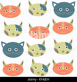 Résumé motif transparent cat. Il est situé dans la région de Swatch, menu image vectorielle. Cute illustration Illustration de Vecteur