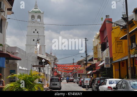 Mosquée Kampung Kling sur Jalan Tukang Emas (Goldsmith Street) , également connu sous le nom de "harmonie" dans la rue de Melaka (Malacca), Malaisie Banque D'Images