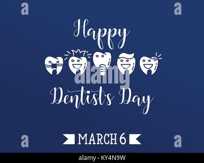 Heureux Jour du dentiste. Vector illustration. Illustration de Vecteur