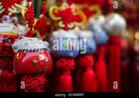 Nouvel An chinois commun décoration comme vu dans le quartier chinois de Singapour. Banque D'Images