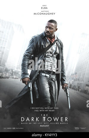 DATE DE SORTIE : Juillet 28, 2017 Title : The Dark Tower STUDIO : Columbia Pictures Réalisateur : Nikolaj Arcel PLOT : Flingueur Roland Deschain erre sur un vieux paysage de l'Ouest à la recherche de la tour sombre, dans l'espoir que l'atteinte elle préservera son monde agonisant avec : Affiches (Crédit : Columbia Pictures/photos) Banque D'Images