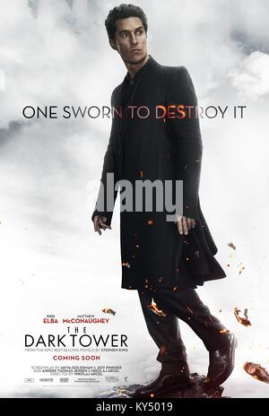 DATE DE SORTIE : Juillet 28, 2017 Title : The Dark Tower STUDIO : Columbia Pictures Réalisateur : Nikolaj Arcel PLOT : Flingueur Roland Deschain erre sur un vieux paysage de l'Ouest à la recherche de la tour sombre, dans l'espoir que l'atteinte elle préservera son monde agonisant avec : Affiches (Crédit : Columbia Pictures/photos) Banque D'Images