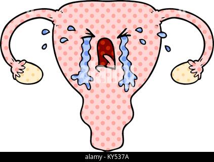 Cartoon utérus pleurer Illustration de Vecteur