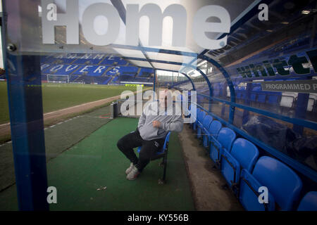 Gary Cerveau, manager de Tranmere Rovers, photographié à l'club de football Prenton Park Stadium. Cerveau a été nommé manager du club à l'été 2015, à la suite de leur relégation jusqu'à la Ligue nationale. Les routiers avaient été membres de la Ligue de football de 1921 jusqu'à leur rétrogradation en Angleterre est cinquième niveau. Banque D'Images