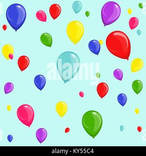 Fête de l'arrière-plan transparent colorful ballons multicolores Illustration de Vecteur