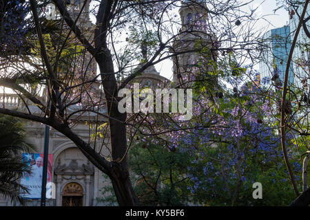 Vew de la Catedral Metropolitano de Santiago/Cathédrale métropolitaine de Santiago Plaza de Armas, Santiago, Chili. Banque D'Images