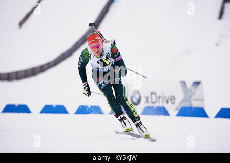 Inzell, Allemagne. 12Th Jan, 2018. HERRMANN Denise (GER) Femme, Relais Biathlon IBU Weltcup, Coupe du monde, Chiemgau Arena, Inzell, Allemagne 2018 Credit : Marcel Laponder/Alamy Live News Banque D'Images