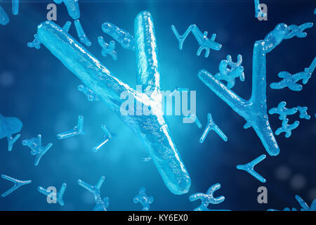 Illustration 3D de chromosomes XY comme un concept de la biologie humaine symbole médical la thérapie génique ou la microbiologie à la recherche génétique. Banque D'Images