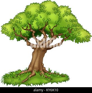 Cartoon Tree et de l'herbe Illustration de Vecteur