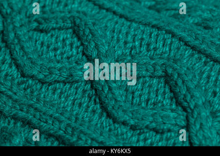 Image couleur de macro texture tricoté vert. Banque D'Images