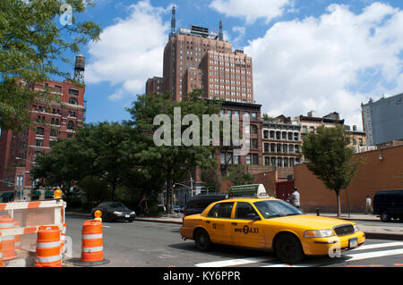Yellow Cab à SoHO à Manhattan New York rues Banque D'Images