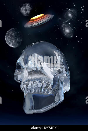 Le crâne de cristal mystères f Banque D'Images