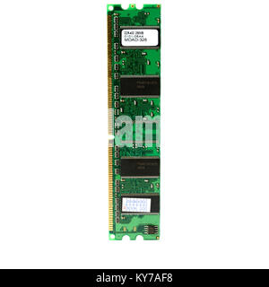 Ancien processeur RAM Random Access Memory Mémoire vive DDR2 pour ordinateur personnel Banque D'Images