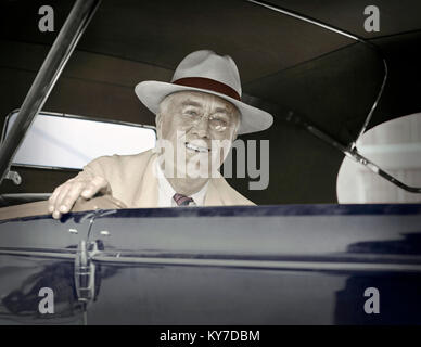 Franklin Delano Roosevelt à Langley Field Air Force Base en Virginie. 29 mai, 1940. Banque D'Images