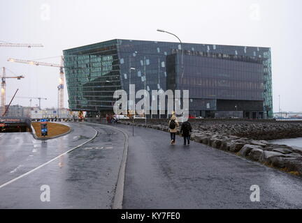 Harpa Concert Hall et centre de conférences, Reykjavík, Islande Banque D'Images