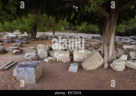 Les ruines de l'Asclépiéion à Kos Island, îles du Dodécanèse, Grèce, un temple dédié à Esculape, le dieu de la médecine Banque D'Images