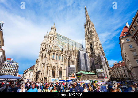 Vienne, Autriche - 13 MAI 2017 : la cathédrale Saint-Étienne de Vienne, en Autriche. La Cathédrale St Stephens est le plus important édifice religieux de Vienne. Banque D'Images