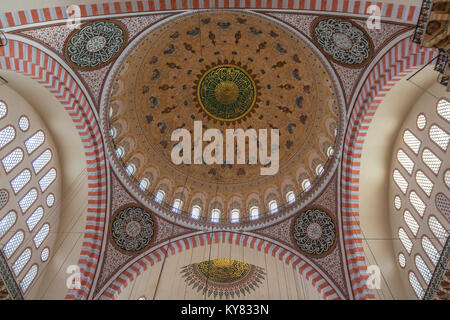 À l'intérieur de la mosquée Suleymaniye Istanbul Banque D'Images