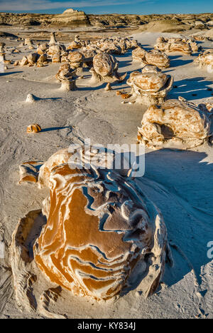 Jardin d'oeufs oeufs fêlés aka aka Egg Factory salon formations, Bisti Wilderness Zin-De-Na, New Mexico, USA Banque D'Images