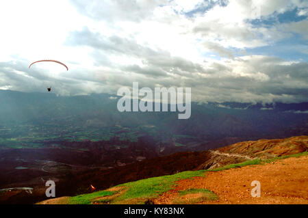 Vol parapente en Tierra Negra Merida Venezuela Banque D'Images