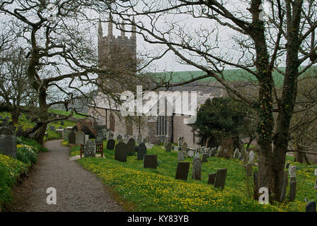 Eglise de St.Morwenna & St.Jean le Baptiste, Morwenstow, Cornwall Banque D'Images