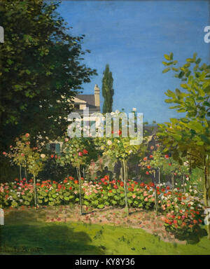 PeinturesMuséeFabre062 Claude Monet Jardin à Ste Adresse Banque D'Images