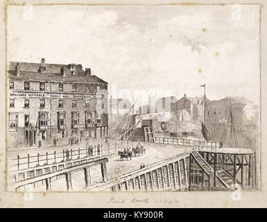 Une photographie de 1884 montrant l'entrée du Vieux Port et l'hôtel Vittoria, mettant en évidence l'activité maritime et l'infrastructure touristique à la fin du XIXe siècle. Banque D'Images