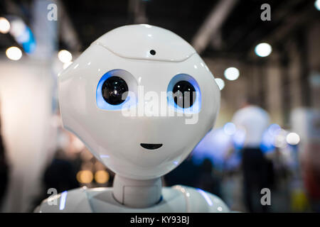 Lucerne, Suisse - 2 déc 2017 : robot humanoïde 'Pepper', a démontré au Swiss Handicap juste à Lucerne, Suisse. Banque D'Images