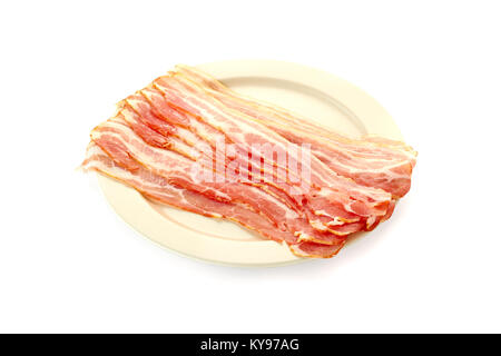 Plat avec bacon on white Banque D'Images