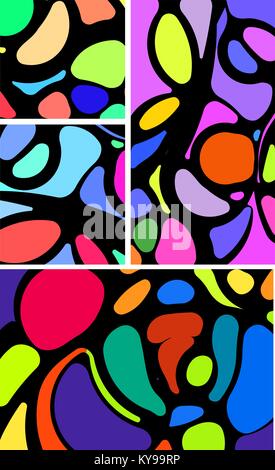 Ensemble de 4 vitraux. Vector Illustration de Vecteur