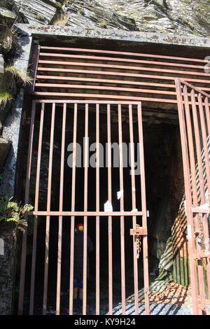 La porte d'entrée pour le complexe souterrain à Manod mine d'ardoise où la peinture du Musée des beaux-arts ont été cachés pendant la Seconde Guerre mondiale. Banque D'Images