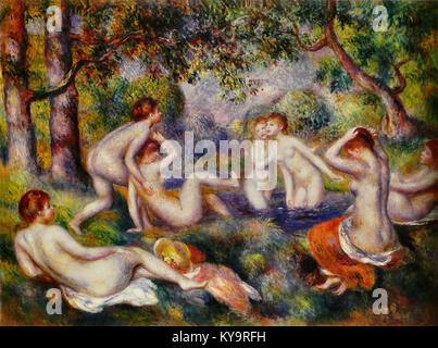 Pierre-Auguste Renoir - Baigneuses dans la forêt Banque D'Images