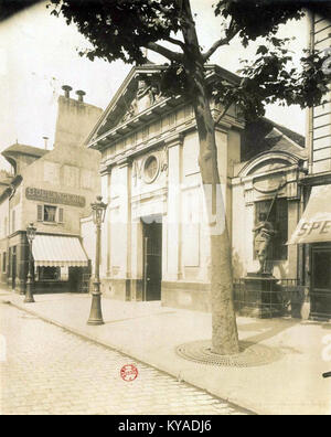 Photographie d’Eugène Atget, 1903, de l’église Saint-Denys de la Chapelle à Paris, mettant en évidence son architecture et son importance historique en tant que site religieux. Banque D'Images