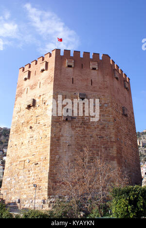 Tour Rouge à Alanya, Turquie Banque D'Images