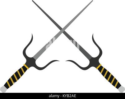 Icône d'arme Sai télévision isolé sur fond blanc vector illustration Illustration de Vecteur