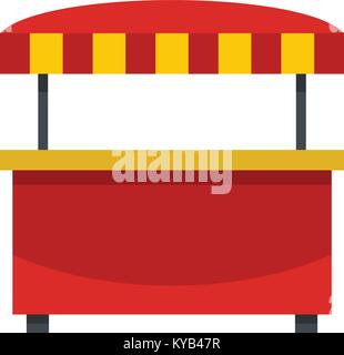 Store kiosque avec auvent à rayures rouges et jaunes télévision icône isolé sur fond blanc vector illustration Illustration de Vecteur