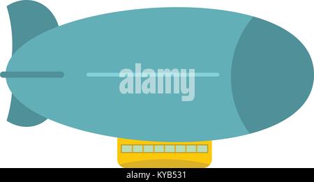 L'icône rétro bleu isolé dirigeable Illustration de Vecteur