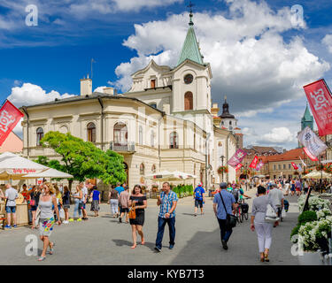 Église de l'Esprit Saint, la rue Krakowskie Przedmieście, Lublin, Pologne, Europe Banque D'Images