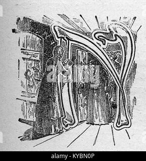 Une page imprimée de 'Na polu chwały', avec une initiale illuminée à la page 173. L'œuvre reflète les traditions littéraires et artistiques polonaises de la fin du XIXe siècle. Banque D'Images