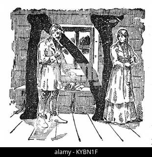 Une illustration tirée de Na polu chwały (sur le champ de la gloire), à la page 90, représentant une scène historique liée à des événements militaires ou à des actions historiques notables. Banque D'Images