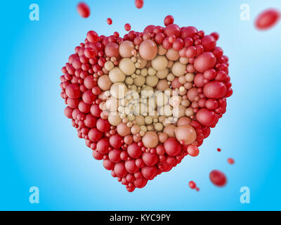 Résumé La figure de ballons en forme de coeur. Le rendu 3D Banque D'Images