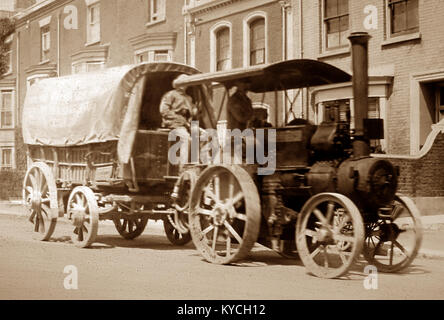 Moteur de traction et de la remorque, période victorienne Banque D'Images